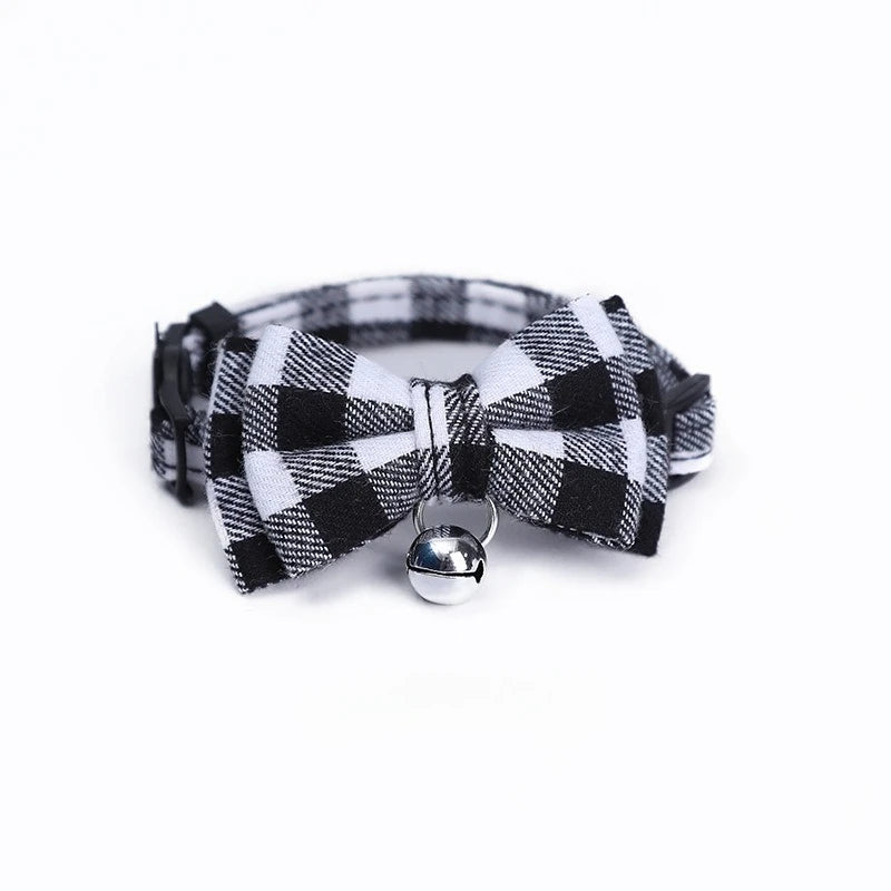 Cute Pet Collar with Bow & Bell – Adjustable Necklace for Cats, Kittens & Small Dogs
