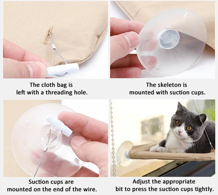 Cat Window Hammock – Hanging Bed with Strong Suction Cups for Kittens & Cats