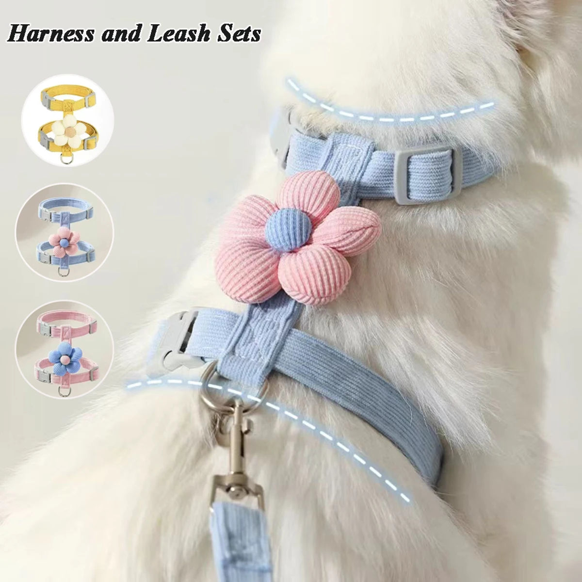 Adjustable Pet Harness & Leash Set β Breathable Walking Strap for Cats & Small Dogs
