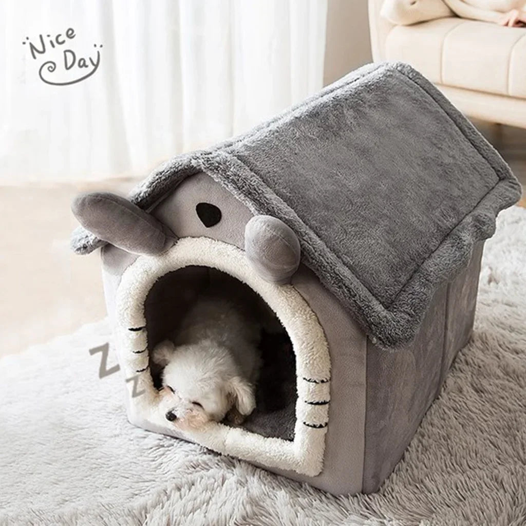 Folding Pet House β Cozy Winter Kennel with Mattress for Small & Medium Dogs and Cats