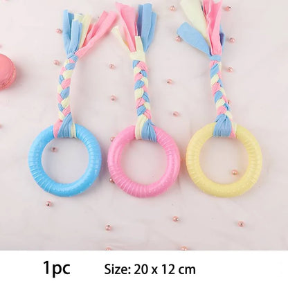 Durable Dog Chew Toy – TPR Knot Rope for Small Dogs, Training & Teeth Cleaning