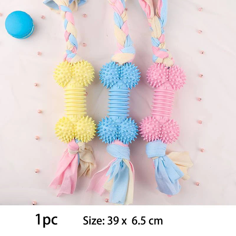 Durable Dog Chew Toy – TPR Knot Rope for Small Dogs, Training & Teeth Cleaning