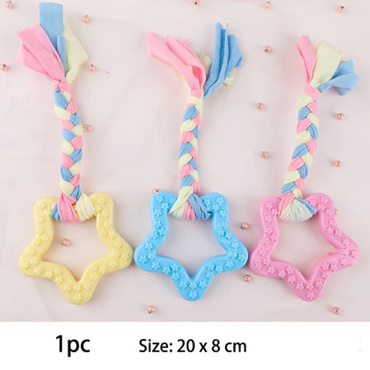 Durable Dog Chew Toy – TPR Knot Rope for Small Dogs, Training & Teeth Cleaning