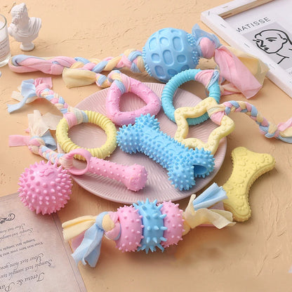 Durable Dog Chew Toy – TPR Knot Rope for Small Dogs, Training & Teeth Cleaning