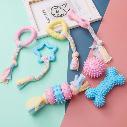 Durable Dog Chew Toy – TPR Knot Rope for Small Dogs, Training & Teeth Cleaning