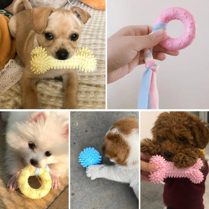 Durable Dog Chew Toy – TPR Knot Rope for Small Dogs, Training & Teeth Cleaning