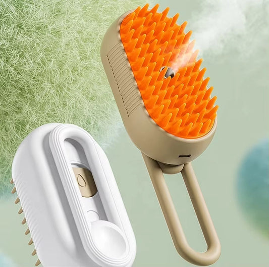3-in-1 Electric Pet Brush – Steamy Grooming Comb for Dogs & Cats