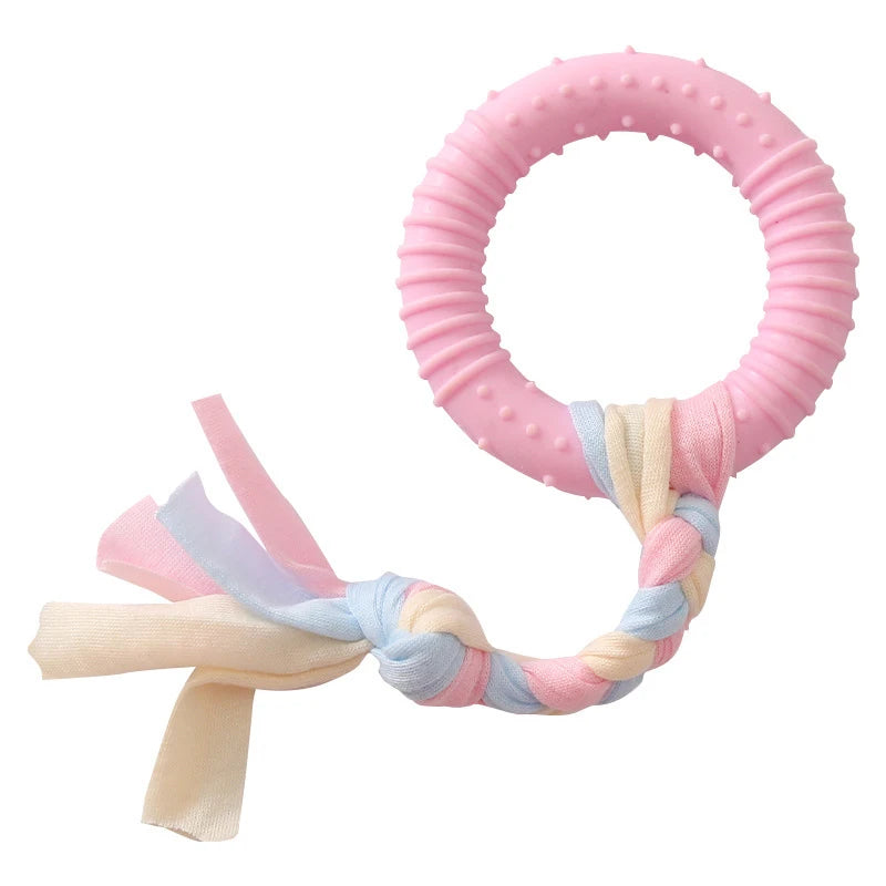Durable Dog Chew Toy – TPR Knot Rope for Small Dogs, Training & Teeth Cleaning
