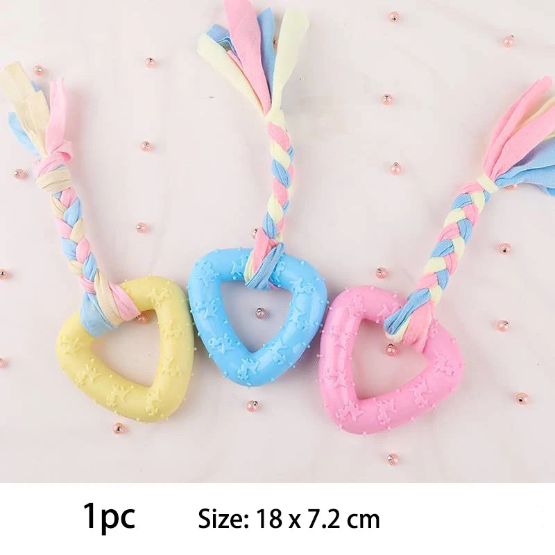 Durable Dog Chew Toy – TPR Knot Rope for Small Dogs, Training & Teeth Cleaning