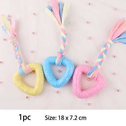 Durable Dog Chew Toy – TPR Knot Rope for Small Dogs, Training & Teeth Cleaning
