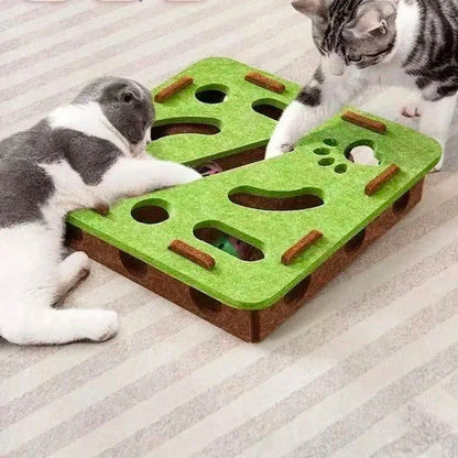 Cat Puzzle Toy – Felt Maze Box with Bell Ball for Kittens & Cats