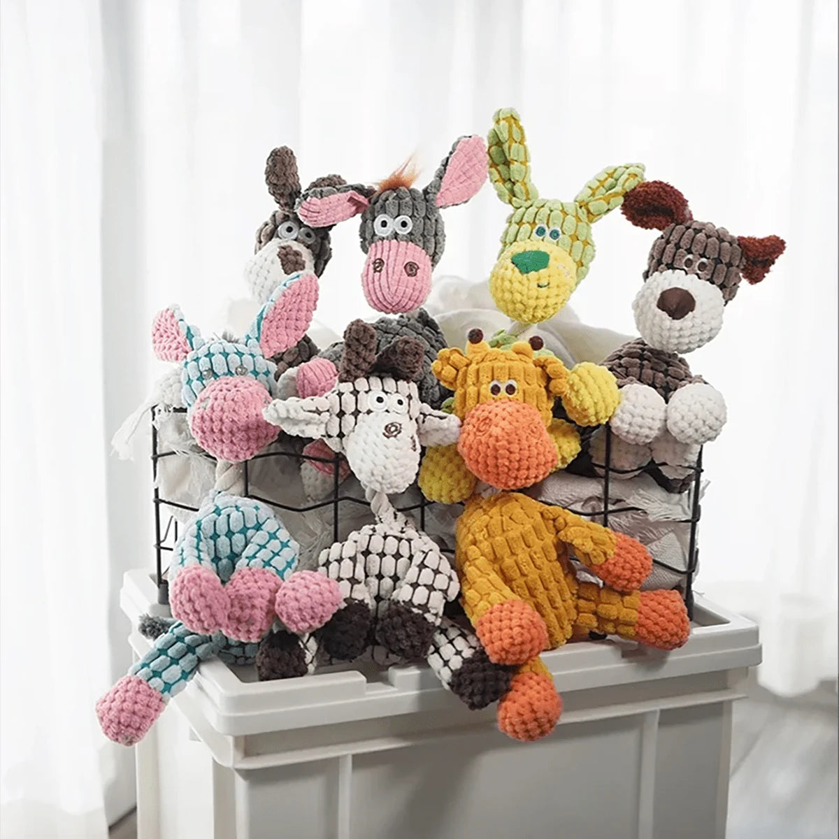 Cute Donkey Plush Toy – Squeaky Chewable Toy for Puppies & Dogs