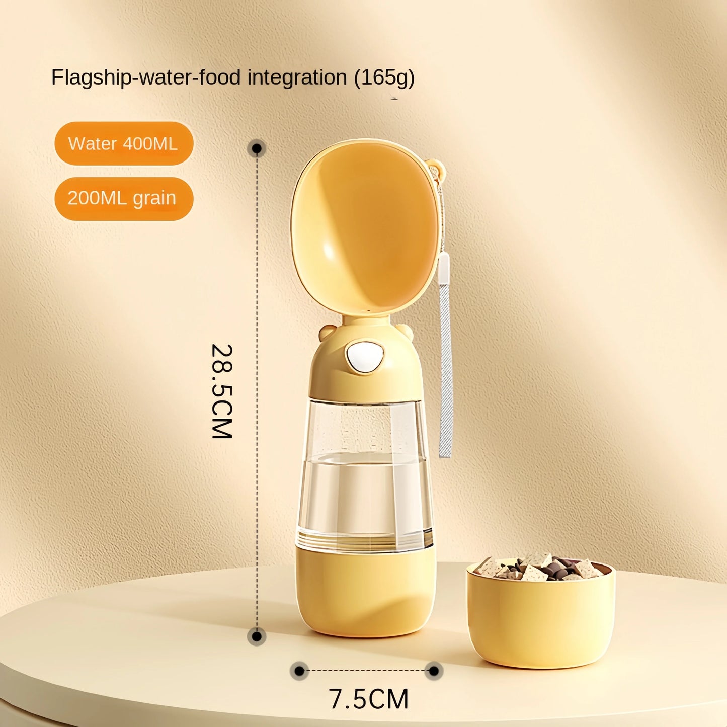Portable Pet Water Bottle with Food Dispenser – Travel Cup for Dogs & Cats