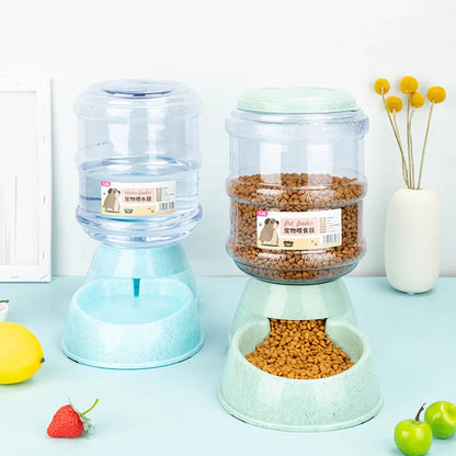 Large Capacity Pet Feeding Bowls with Automatic Water Dispenser – For Dogs & Cats