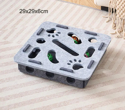 Cat Puzzle Toy – Felt Maze Box with Bell Ball for Kittens & Cats
