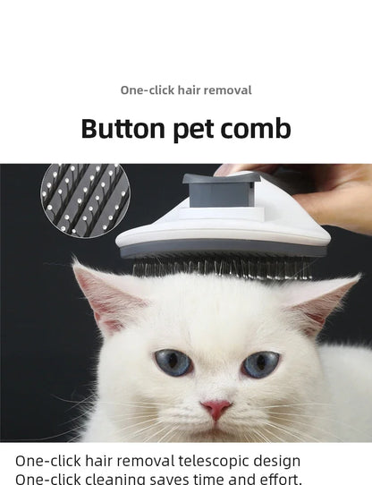 Stainless Steel Pet Hair Removal Comb – Grooming Brush for Dogs & Cats