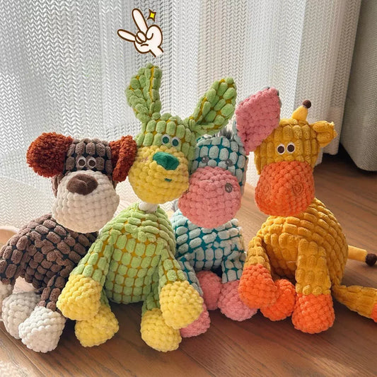 Cute Donkey Plush Toy – Squeaky Chewable Toy for Puppies & Dogs