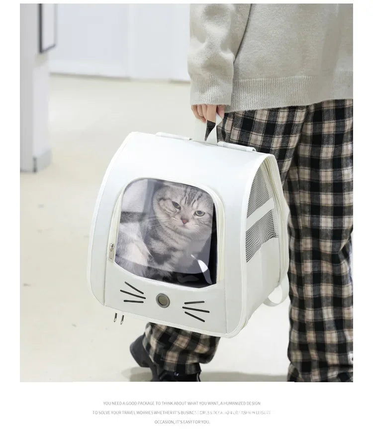 Pet Carrier Backpack – Breathable Travel Bag for Cats & Small Dogs