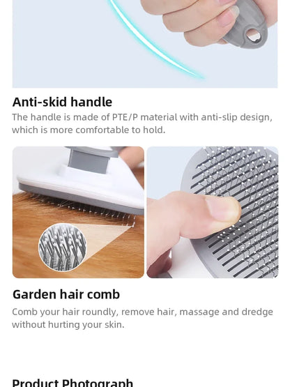 Stainless Steel Pet Hair Removal Comb – Grooming Brush for Dogs & Cats