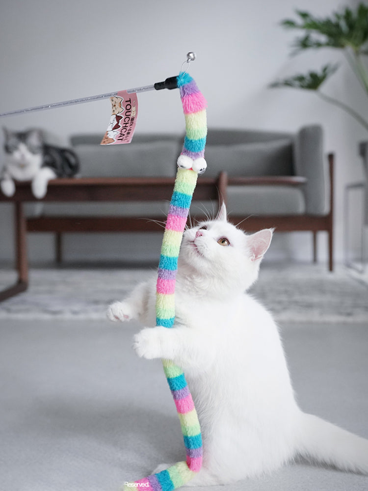 Cat Feather Teaser Wand – Interactive Play Rod Toy for Kittens & Cats