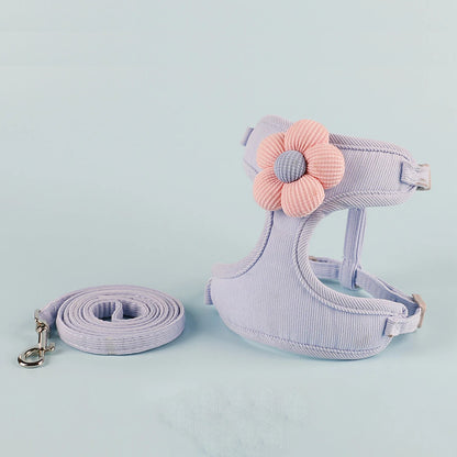 Adjustable Pet Harness & Leash Set – Breathable Walking Strap for Cats & Small Dogs