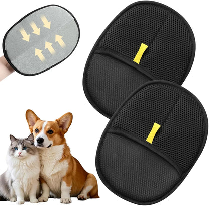 Reusable Pet Grooming Gloves – Electrostatic Hair Removal Mitts for Dogs & Cats