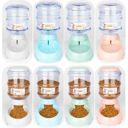 Large Capacity Pet Feeding Bowls with Automatic Water Dispenser – For Dogs & Cats