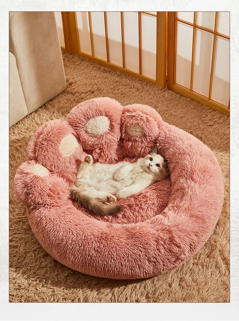 Fluffy Dog & Cat Bed – Soft Pet Sofa, Kennel Mat, and Blanket Basket