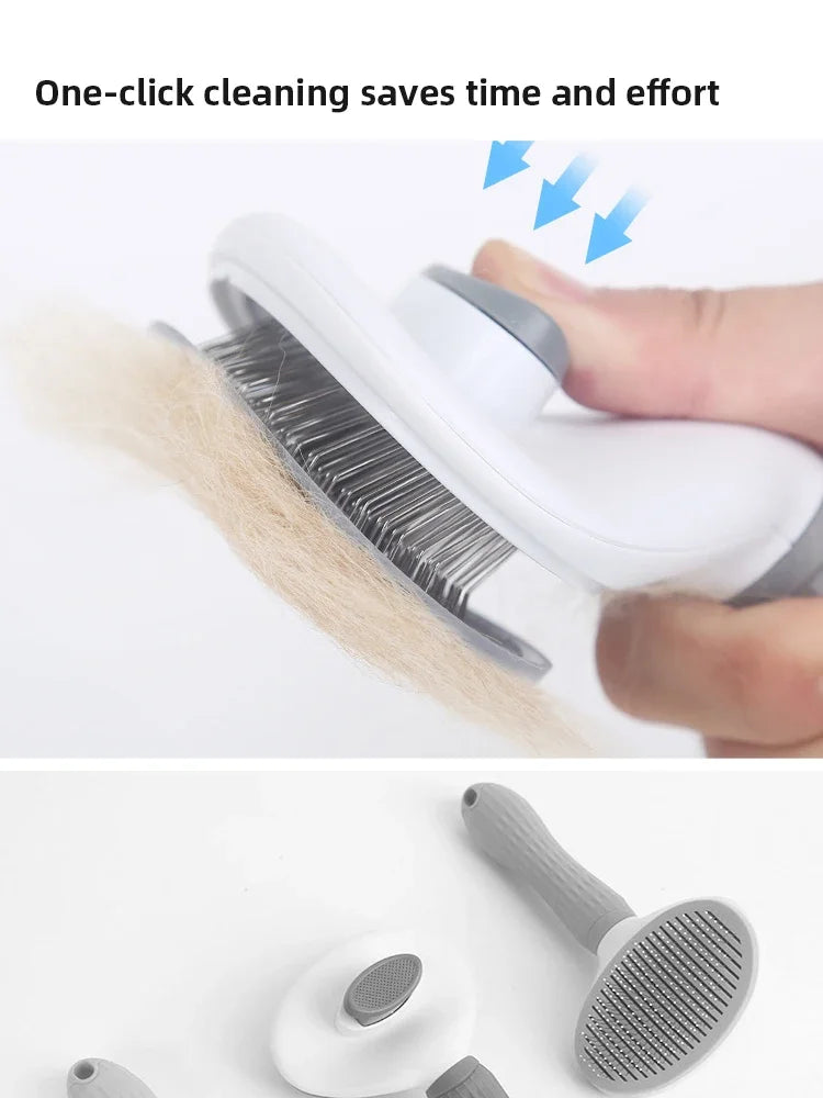 Stainless Steel Pet Hair Removal Comb – Grooming Brush for Dogs & Cats