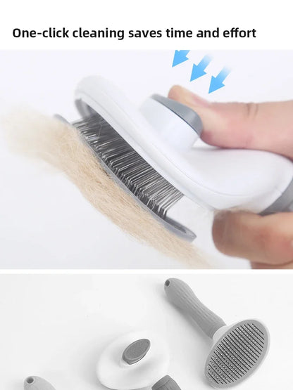 Stainless Steel Pet Hair Removal Comb – Grooming Brush for Dogs & Cats