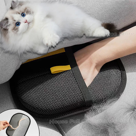 Reusable Pet Grooming Gloves – Electrostatic Hair Removal Mitts for Dogs & Cats