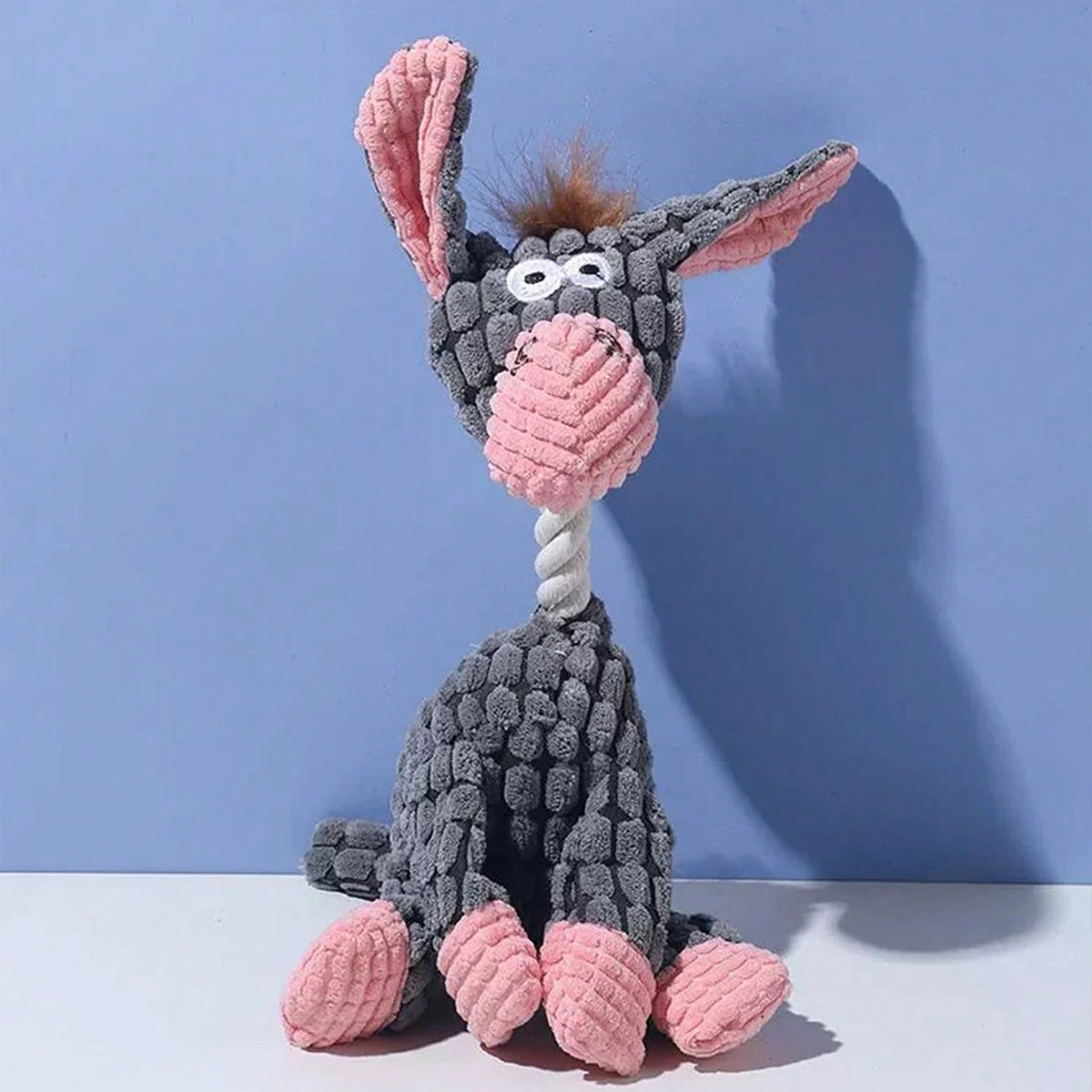 Cute Donkey Plush Toy – Squeaky Chewable Toy for Puppies & Dogs