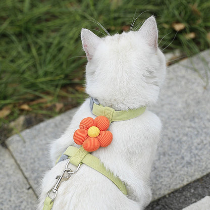 Adjustable Pet Harness & Leash Set – Breathable Walking Strap for Cats & Small Dogs