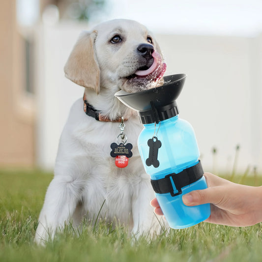 Portable Dog Water Bottle – Travel Dispenser with Bowl for Dogs, Cats & Kittens