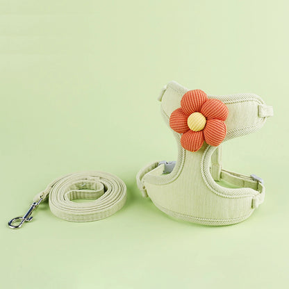 Adjustable Pet Harness & Leash Set – Breathable Walking Strap for Cats & Small Dogs