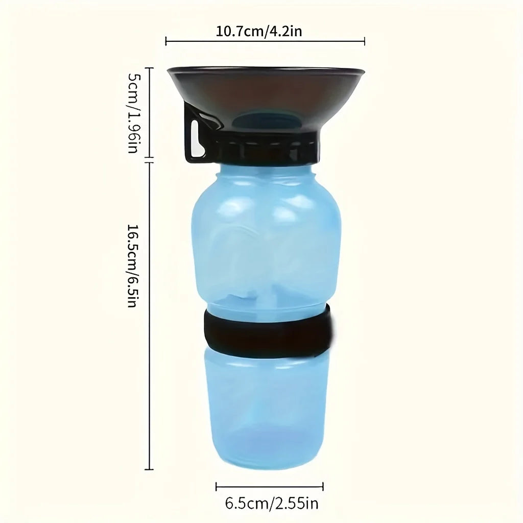 Portable Dog Water Bottle – Travel Dispenser with Bowl for Dogs, Cats & Kittens