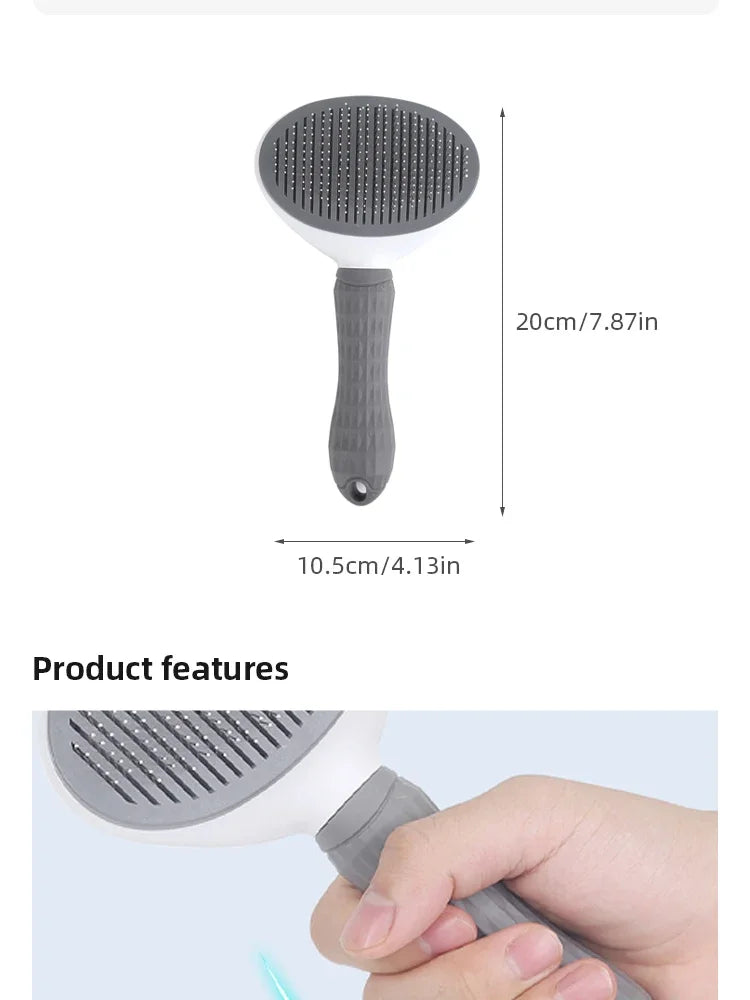 Stainless Steel Pet Hair Removal Comb – Grooming Brush for Dogs & Cats