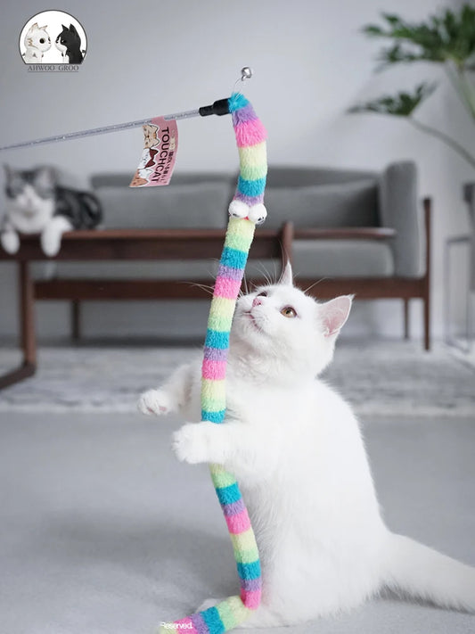 Cat Feather Teaser Wand – Interactive Play Rod Toy for Kittens & Cats