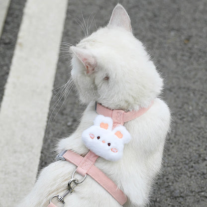 Adjustable Pet Harness & Leash Set – Breathable Walking Strap for Cats & Small Dogs