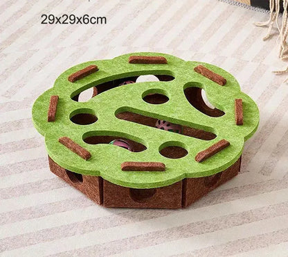 Cat Puzzle Toy – Felt Maze Box with Bell Ball for Kittens & Cats
