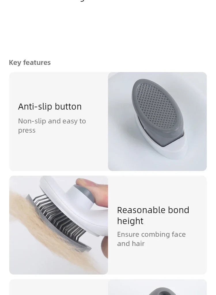 Stainless Steel Pet Hair Removal Comb – Grooming Brush for Dogs & Cats