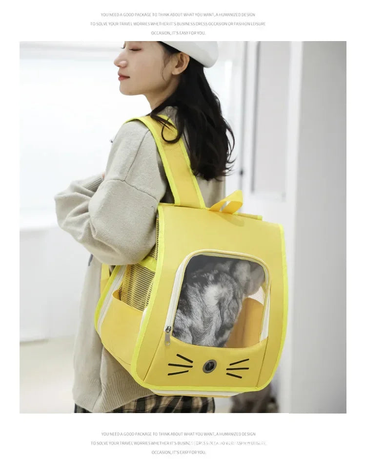 Pet Carrier Backpack – Breathable Travel Bag for Cats & Small Dogs